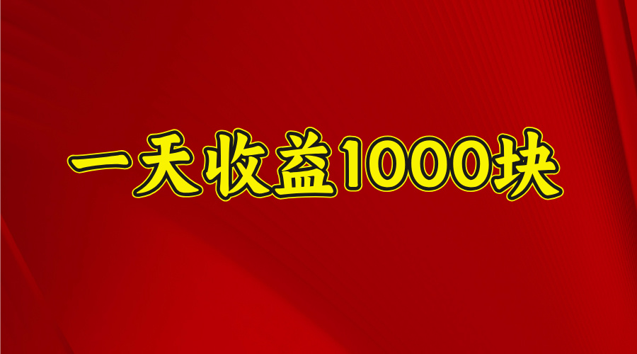 一天收益1000 看懂项目的优势，合理利用时间，持续深耕！