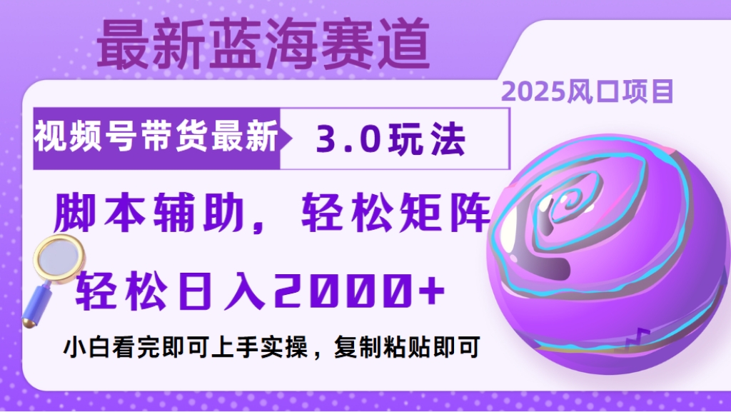 视频号带货3.0系统教学：零粉丝自然流起号全攻略，日入2000+矩阵实操手册