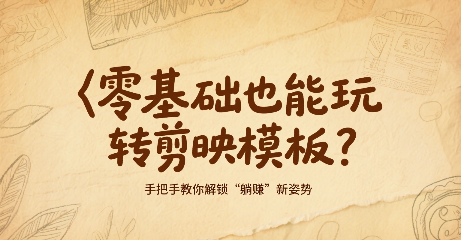 零基础也能玩转剪映模板?手把手教你解锁“躺赚”新姿势,月入过万不是梦!