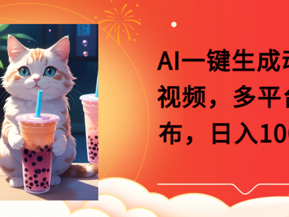 AI一键生成动物搞笑视频，多平台发布，轻松破千万播放，日入2000+