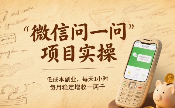 微信问一问项目实操:低成本副业,每天1小时,每月稳定增收一两千