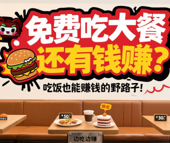 免费吃大餐还有钱赚？低成本副业，吃饭也能赚钱的野路子！