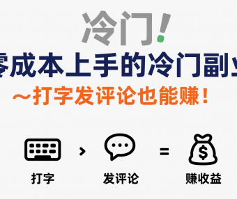 零成本上手的冷门副业，打字发评论也能赚钱！