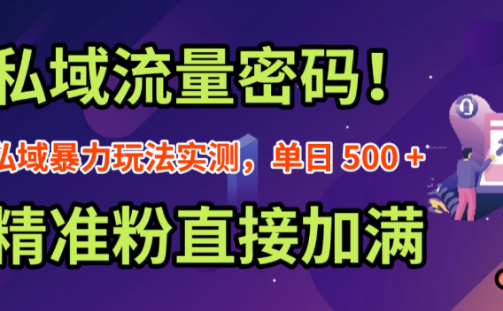 私域流量密码！私域暴力玩法实测，单日 500 + 精准粉直接加满