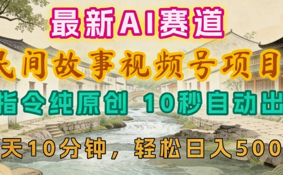 2026年视频号赛道，最新AI民间故事，每日10分钟，轻松日入500+