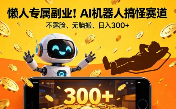 懒人专属副业！AI 机器人搞怪赛道，不露脸、无脑搬、日入 300+