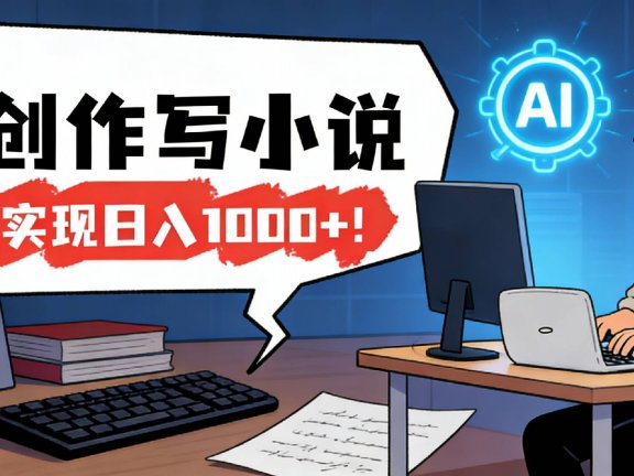 26年最新风口项目,AI工具创作写小说,轻松实现日入1000+